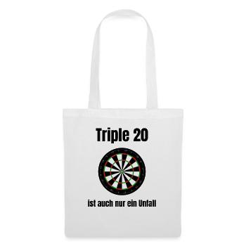 Triple 20 Ist Auch Nur Ein Unfall - Darts Humor - Stoffbeutel - Weiß - Vorne