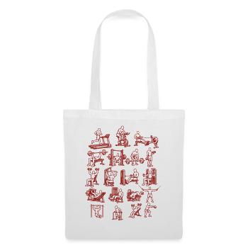  Backprint: Cardio Workout Gym, Muskelaufbau, - Stoffbeutel - Weiß - Vorne