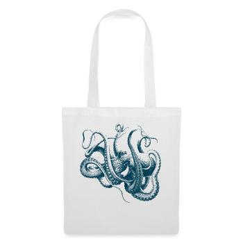 Vintage Kraken Oktopus Tiefsee Tentakel - Stoffbeutel - Weiß - Vorne