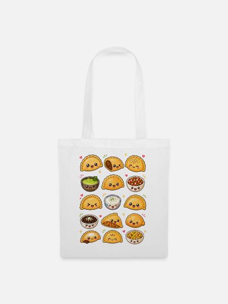 Kawaii Empanadas | Teigtaschen & Snacks - Stoffbeutel - Weiß