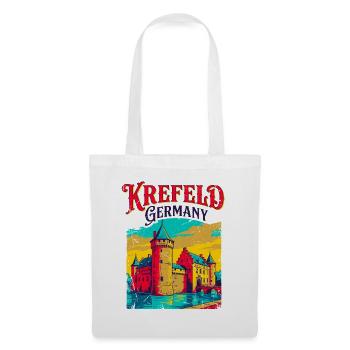 City Krefeld Germany Vintage Castle Retro Travel - Stoffbeutel - Weiß - Vorne