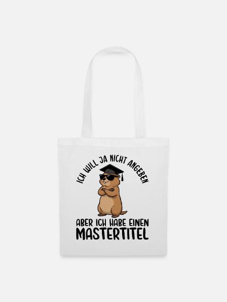 Mastertitel Erdmännchen Master Abschluss bestanden - Stoffbeutel - Weiß