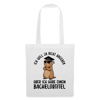 Bachelortitel Erdmännchen Bachelor Abschluss - Stoffbeutel - Weiß - Vorne