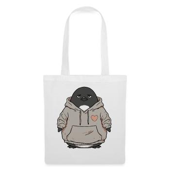 Niedlicher Pinguin Mit Kapuze - Stoffbeutel - Weiß - Vorne