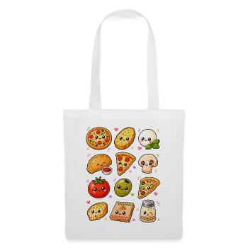 Kawaii Pizza | Italienisches Essen - Stoffbeutel - Weiß - Vorne