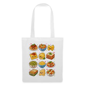 Kawaii Pastagerichte | Italienische Küche - Stoffbeutel - Weiß - Vorne