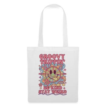 Trippy Festival Groovy Trippin Bleib Weird Hippie - Stoffbeutel - Weiß - Vorne