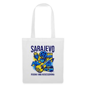 Sarajevo Bosnia And Herzegovina Travel Art - Stoffbeutel - Weiß - Vorne