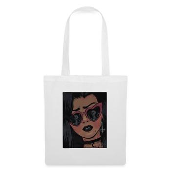 Pink-Skull-Sonnenbrille Gothic - Stoffbeutel - Weiß - Vorne