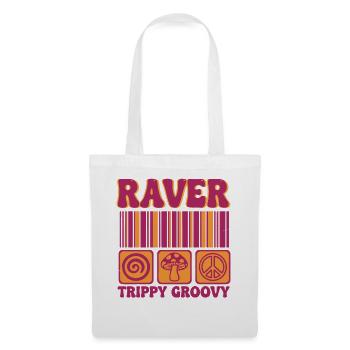 Raver Trippig Groovy Hippie Pilz-Rave - Stoffbeutel - Weiß - Vorne