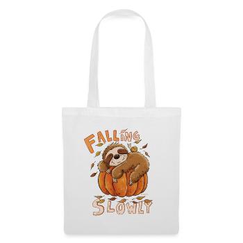 Falling Slowly Faultier Herbst Wortspiel Spruch  - Stoffbeutel - Weiß - Vorne