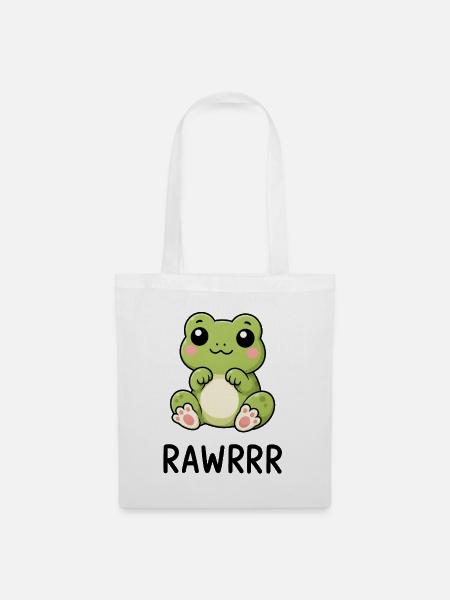 Süßer Frosch Lustiger Cartoon - Stoffbeutel - Weiß