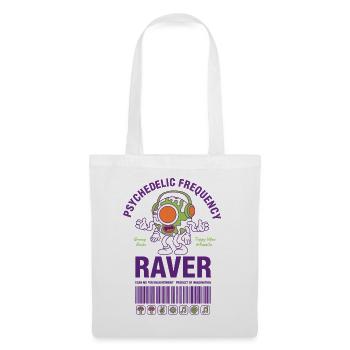 Psychedelic Frequency Raver Trippy Mushroom Rave - Stoffbeutel - Weiß - Vorne