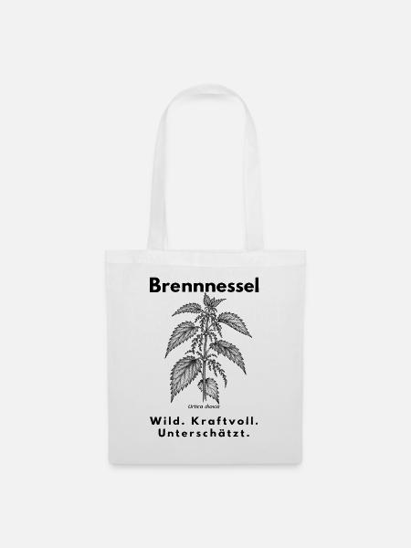 Brennnessel – Wild. Kraftvoll. Unterschätzt. - Stoffbeutel - Weiß