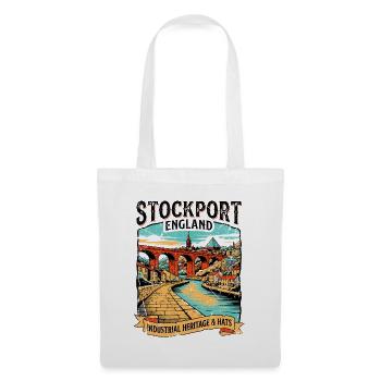 City Stockport Viaduct Cheshire Travel Art Poster - Stoffbeutel - Weiß - Vorne
