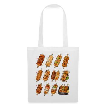 Kawaii Yakitori | Japanische Grillspieße - Stoffbeutel - Weiß - Vorne
