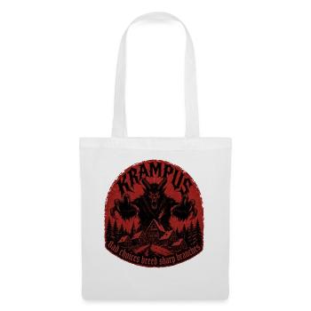 Kramperl T | Krampus Maske | Sagenfigur Krampus - Stoffbeutel - Weiß - Vorne