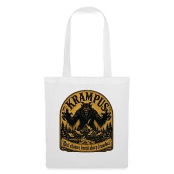 Weihnachtsdämon Geschenk Krampus Maske Kramperl - Stoffbeutel - Weiß - Vorne