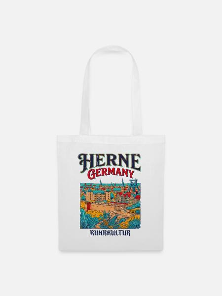 Herne Germany Ruhrkultur City Skyline Cottbus - Stoffbeutel - Weiß