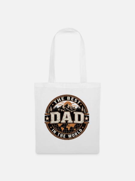 Vatertag Best Dad in the World Bester Papa - Stoffbeutel - Weiß