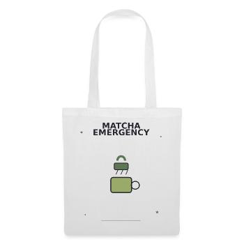 Matcha Notfall Sicherheits-Logo - Stoffbeutel - Weiß - Vorne