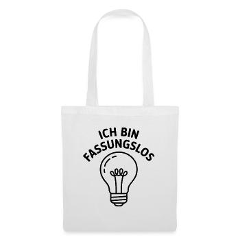 Ich Bin Fassungslos Glühbirne Elektriker Humor - Stoffbeutel - Weiß - Vorne