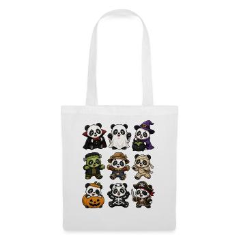  Halloween-pandas-kostüm Vampir Geist Hexe Mumie - Stoffbeutel - Weiß - Vorne
