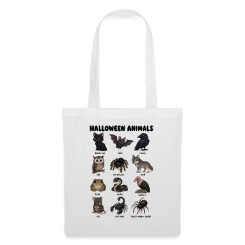  Halloween Tierdiagramm Schwarze Katze Fledermaus - Stoffbeutel - Weiß - Vorne