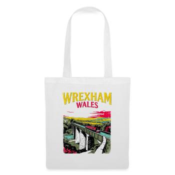 City Vintage Travel Poster Wrexham Wales Novelty - Stoffbeutel - Weiß - Vorne
