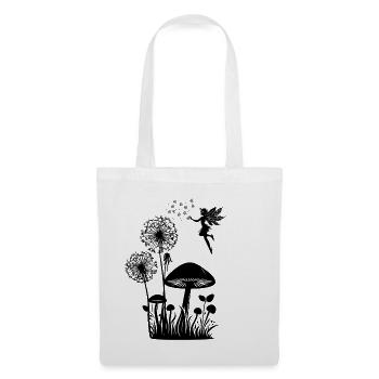 Schmetterlingdesign Pusteblumen Wiese Herzen Feen - Stoffbeutel - Weiß - Vorne