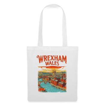 Welcome To Wrexham Wales Cityscape Novelty - Stoffbeutel - Weiß - Vorne