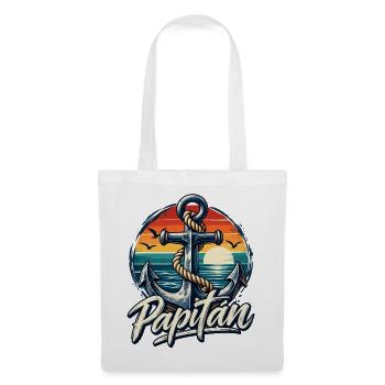 Vatertag Papitän - Papa ist der Beste Boot fahren - Stoffbeutel - Weiß - Vorne