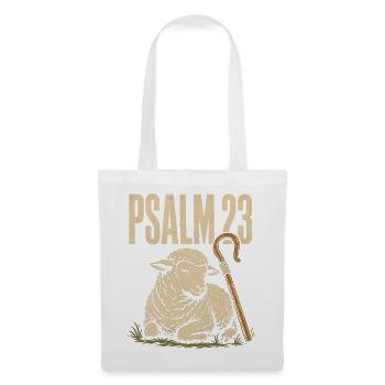 Psalm 23 Der Herr ist mein Hirte Lamm und Stab - Stoffbeutel - Weiß - Vorne