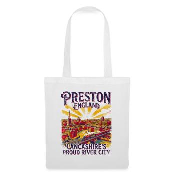 Vintage Preston England Lancashire Proud River - Stoffbeutel - Weiß - Vorne