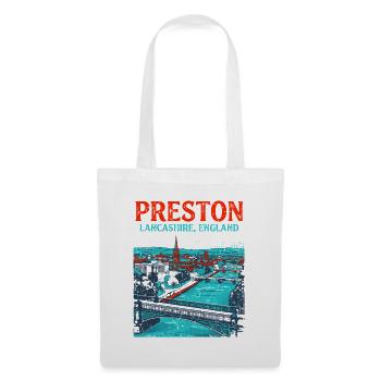 Preston Lancashire England Retro Cityscape Novelty - Stoffbeutel - Weiß - Vorne