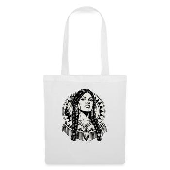 Indigene Frau mit Federschmuck Vintage - Stoffbeutel - Weiß - Vorne