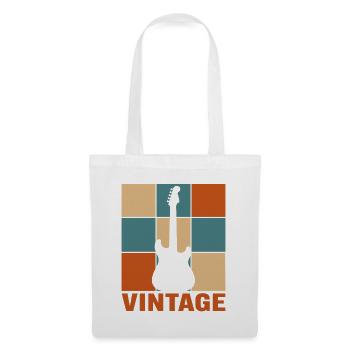 Retro-Gitarrist Sunset Vintage E-Gitarre - Stoffbeutel - Weiß - Vorne