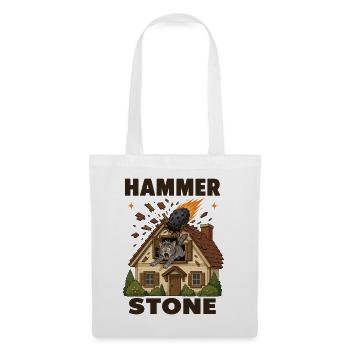  Hammer Stein Meteorit Jagd Katze Haus - Stoffbeutel - Weiß - Vorne
