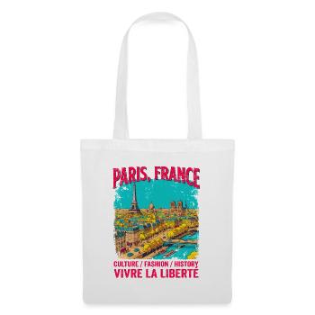 La Paris France Skyline Vintage Travel Poster - Stoffbeutel - Weiß - Vorne