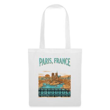 Paris France Notre Dame Retro Vintage - Stoffbeutel - Weiß - Vorne