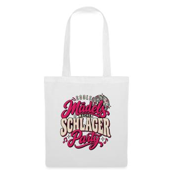 Schlager Party Mädels Discokugel Musik Freundinnen - Stoffbeutel - Weiß - Vorne