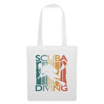 Retro Taucher SCUBA DIVING Für Schnorchler Taucher - Stoffbeutel - Weiß - Vorne