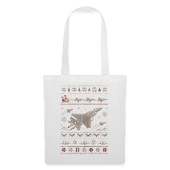 F15 Eagle Weihnachtspullover - Stoffbeutel - Weiß - Vorne
