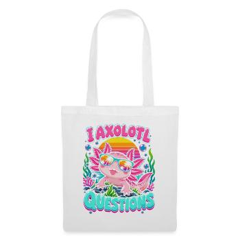 Axolotl am Strand mit Sonnenbrille - Stoffbeutel - Weiß - Vorne