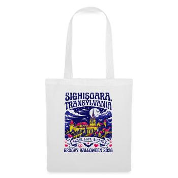 Sighisoara Transylvania Groovy Halloween Bats - Stoffbeutel - Weiß - Vorne