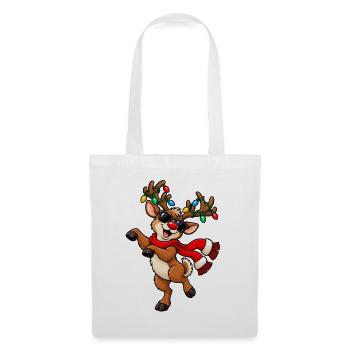 Weihnachten Rentier Rudolph Lustig Geschenkidee - Stoffbeutel - Weiß - Vorne