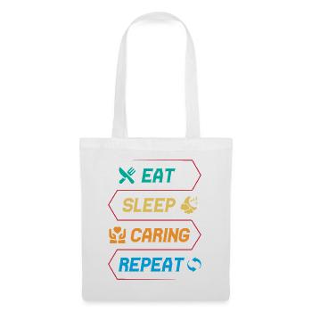 Social Worker Quote Eat Sleep Caring Social Work - Stoffbeutel - Weiß - Vorne