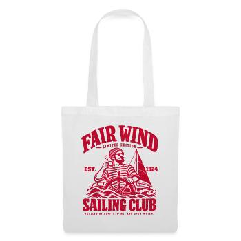 Fair Wind Sailing Club – Segler mit Kaffee - Stoffbeutel - Weiß - Vorne