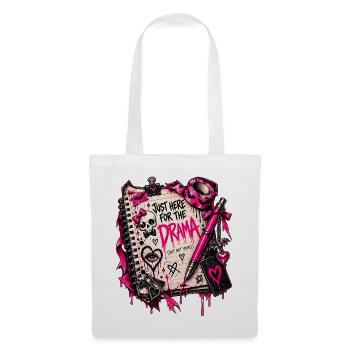 Drama Notizbuch Pink Gothic - Stoffbeutel - Weiß - Vorne