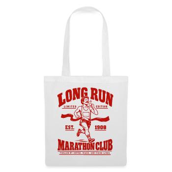 Long Run Marathon Club – Läufer mit Kaffee - Stoffbeutel - Weiß - Vorne